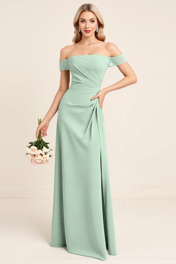 Menthe Hors L’épaule Fourreau Robe Longue Demoiselle D’honneur